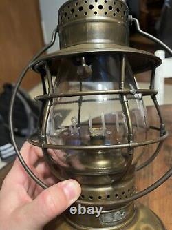 Brass Dietz 39 Grafton And Upton Railroad Bellbottom Lantern. Wheel Cut Globe