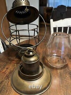 Brass Dietz 39 Grafton And Upton Railroad Bellbottom Lantern. Wheel Cut Globe