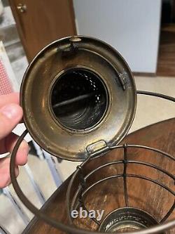 Brass Dietz 39 Grafton And Upton Railroad Bellbottom Lantern. Wheel Cut Globe