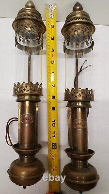 Brass LB & SCR Railway (England) Train Carriage Wall Lamps