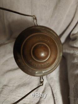 Brass Top Bell Bottom Railroad Lantern with Valley Railway Globe No. 38 RAILROAD