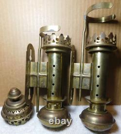 BrassAdams & Westlake Chicago Kerosene Railroad Lamp/ Lantern 2 Pc Antique 1907