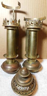 BrassAdams & Westlake Chicago Kerosene Railroad Lamp/ Lantern 2 Pc Antique 1907