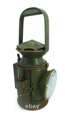 British Army Issue Railway Lamp Signal Lantern Harry J Pratt MOD 1945 Red Blue