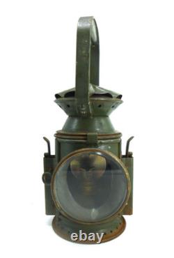 British Army Issue Railway Lamp Signal Lantern Harry J Pratt MOD 1945 Red Blue