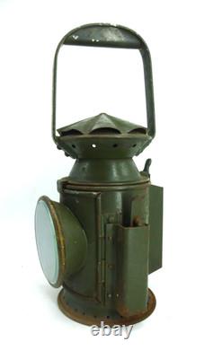 British Army Issue Railway Lamp Signal Lantern Harry J Pratt MOD 1945 Red Blue