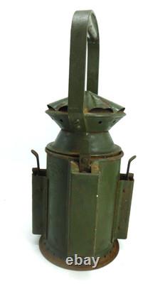 British Army Issue Railway Lamp Signal Lantern Harry J Pratt MOD 1945 Red Blue