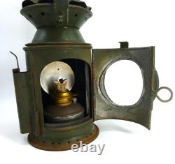 British Army Issue Railway Lamp Signal Lantern Harry J Pratt MOD 1945 Red Blue