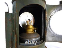 British Army Issue Railway Lamp Signal Lantern Harry J Pratt MOD 1945 Red Blue