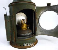 British Army Issue Railway Lamp Signal Lantern Harry J Pratt MOD 1945 Red Blue