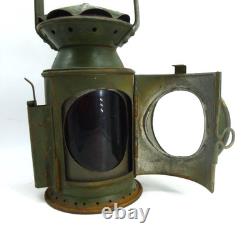 British Army Issue Railway Lamp Signal Lantern Harry J Pratt MOD 1945 Red Blue