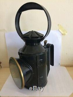 British Railway Original 3 Aspect Oil Lamp Reservoir Brass Burner & Wick Br 1950