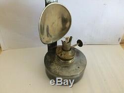 British Railway Original 3 Aspect Oil Lamp Reservoir Brass Burner & Wick Br 1950