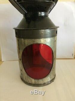 British Railway Original 3 Aspect Oil Lamp Reservoir Brass Burner & Wick Br 1950