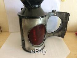 British Railway Original 3 Aspect Oil Lamp Reservoir Brass Burner & Wick Br 1950
