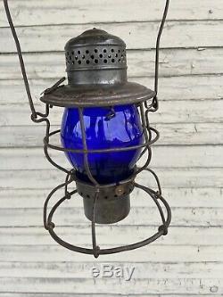C&EI Chicago and Eastern Illinois Railroad Lantern with Blue Globe