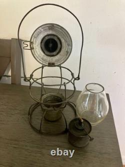C. M & St. P. Ry. HANDLAN TALL CLEAR CAST GLOBE RAILROAD LANTERN