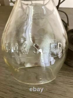 C. M & St. P. Ry. HANDLAN TALL CLEAR CAST GLOBE RAILROAD LANTERN
