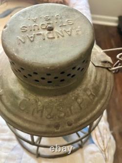 C. M & St. P. Ry. HANDLAN TALL CLEAR CAST GLOBE RAILROAD LANTERN