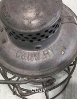 C&NW railroad lantern with Omaha route globe. Railroadinia. Vintage lantern