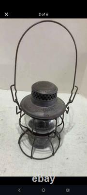 C&NW railroad lantern with Omaha route globe. Railroadinia. Vintage lantern
