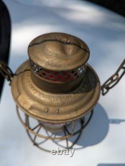 C&O Railway Lantern Original Red Etched Globe Chesapeake & Ohio Adams & Westlake