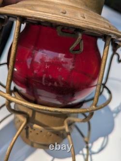 C&O Railway Lantern Original Red Etched Globe Chesapeake & Ohio Adams & Westlake