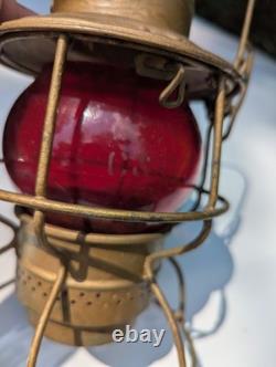 C&O Railway Lantern Original Red Etched Globe Chesapeake & Ohio Adams & Westlake