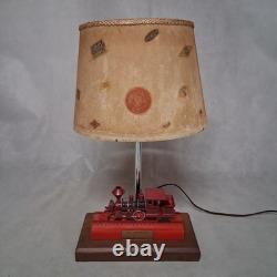 C. P. Huntington Locomotive Railroad Table Lamp Fiberglass Shade 20.5x12x12