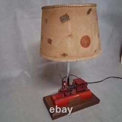 C. P. Huntington Locomotive Railroad Table Lamp Fiberglass Shade 20.5x12x12