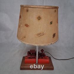 C. P. Huntington Locomotive Railroad Table Lamp Fiberglass Shade 20.5x12x12