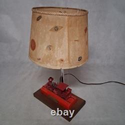 C. P. Huntington Locomotive Railroad Table Lamp Fiberglass Shade 20.5x12x12