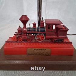 C. P. Huntington Locomotive Railroad Table Lamp Fiberglass Shade 20.5x12x12