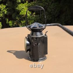 CE&S 1955 Railroad Lantern Black Metal Kerosene Lamp Glass Lens Carry Handle