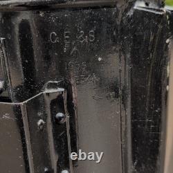 CE&S 1955 Railroad Lantern Black Metal Kerosene Lamp Glass Lens Carry Handle