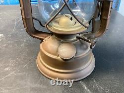 CENTRAL UNION &PACIFIC #97 SOLID BRASS RAILROAD LANTERN WithCLEAR GLASS GLOBE