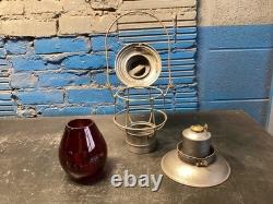 CHICAGO MILWAUKEE & ST PAUL BRASS TOP RAILROAD LANTERN WithC. M&St. P. Ry RED GLOBE