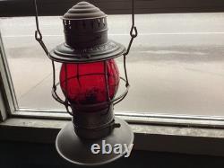 CHICAGO MILWAUKEE & ST PAUL BRASS TOP RAILROAD LANTERN WithC. M&St. P. Ry RED GLOBE