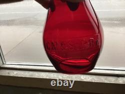 CHICAGO MILWAUKEE & ST PAUL BRASS TOP RAILROAD LANTERN WithC. M&St. P. Ry RED GLOBE