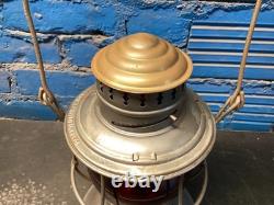 CHICAGO MILWAUKEE & ST PAUL BRASS TOP RAILROAD LANTERN WithC. M&St. P. Ry RED GLOBE