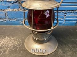 CHICAGO MILWAUKEE & ST PAUL BRASS TOP RAILROAD LANTERN WithC. M&St. P. Ry RED GLOBE