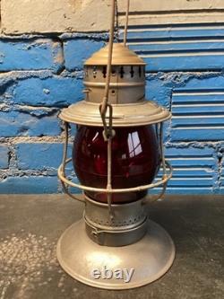 CHICAGO MILWAUKEE & ST PAUL BRASS TOP RAILROAD LANTERN WithC. M&St. P. Ry RED GLOBE