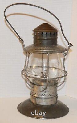 CM&StP Railway brass dome, bell bottom hand lantern with matched tall globe