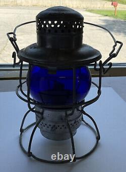 CMSTP&P Adlake-Kero Railroad Lantern with Colbalt Blue Globe