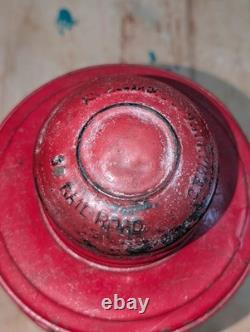 CT Ham No 39 Railroad Lantern Bell Bottom Clear Globe Red Twist Drop Fount