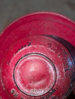 CT Ham No 39 Railroad Lantern Bell Bottom Clear Globe Red Twist Drop Fount