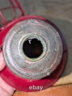 CT Ham No 39 Railroad Lantern Bell Bottom Clear Globe Red Twist Drop Fount