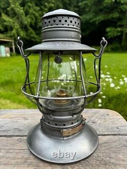 CV Central Vermont Railroad Lantern Star Headlight Etched Ext. Bast Globe