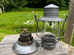 CV Central Vermont Railroad Lantern Star Headlight Etched Ext. Bast Globe