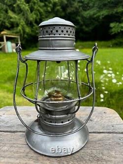 CV Central Vermont Railroad Lantern Star Headlight Etched Ext. Bast Globe